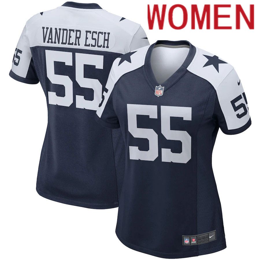 Women Dallas Cowboys 55 Leighton Vander Esch Nike Navy Alternate Game Team NFL Jersey